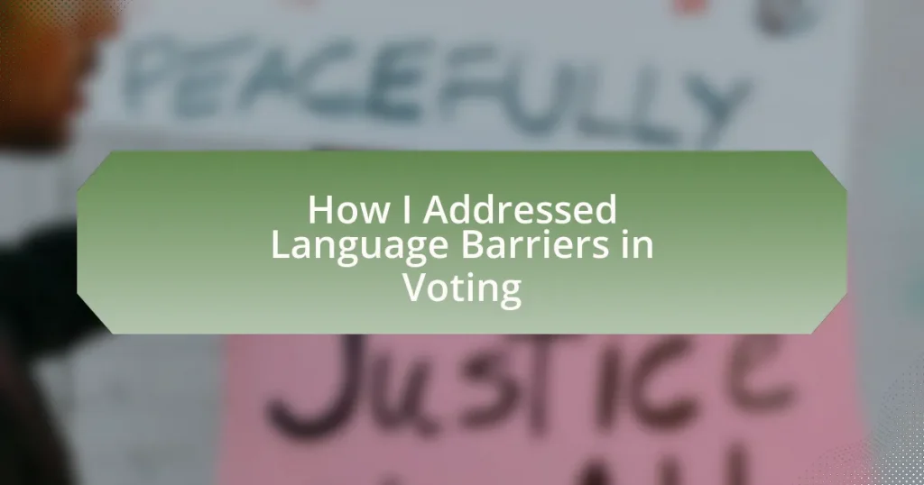 How I Addressed Language Barriers in Voting