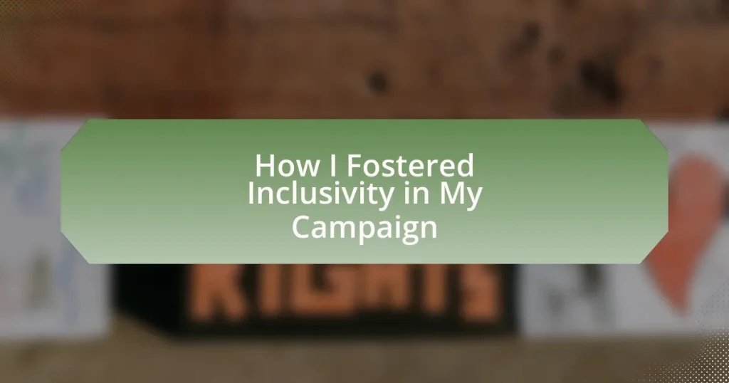 How I Fostered Inclusivity in My Campaign