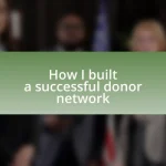 How I built a successful donor network