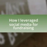 How I leveraged social media for fundraising
