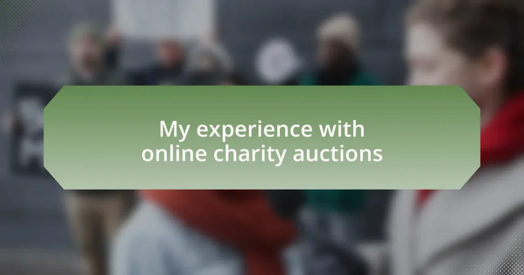 My experience with online charity auctions