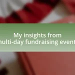 My insights from multi-day fundraising events