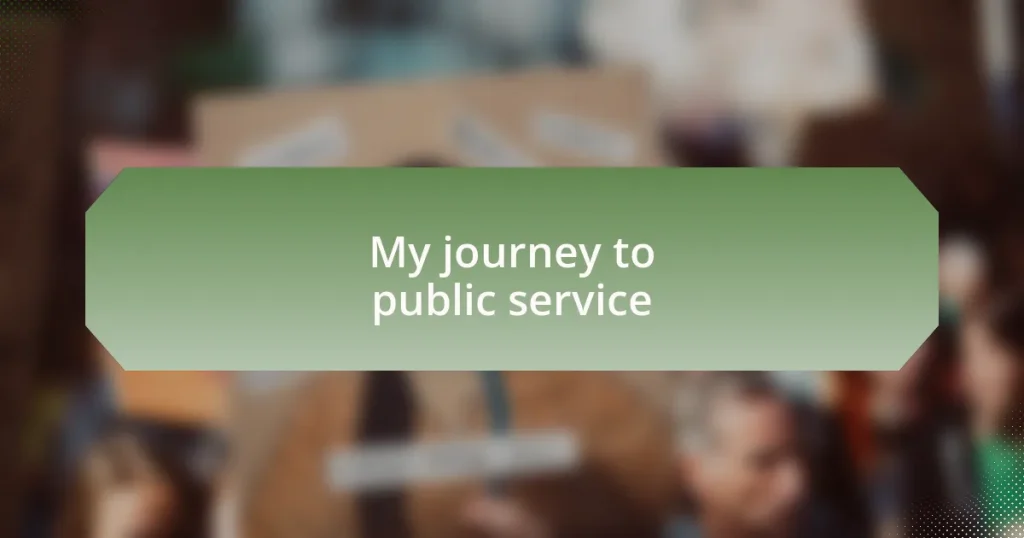 My journey to public service