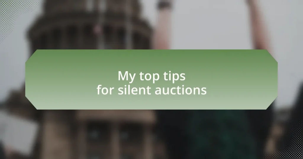 My top tips for silent auctions