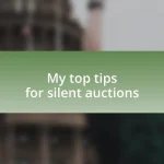 My top tips for silent auctions