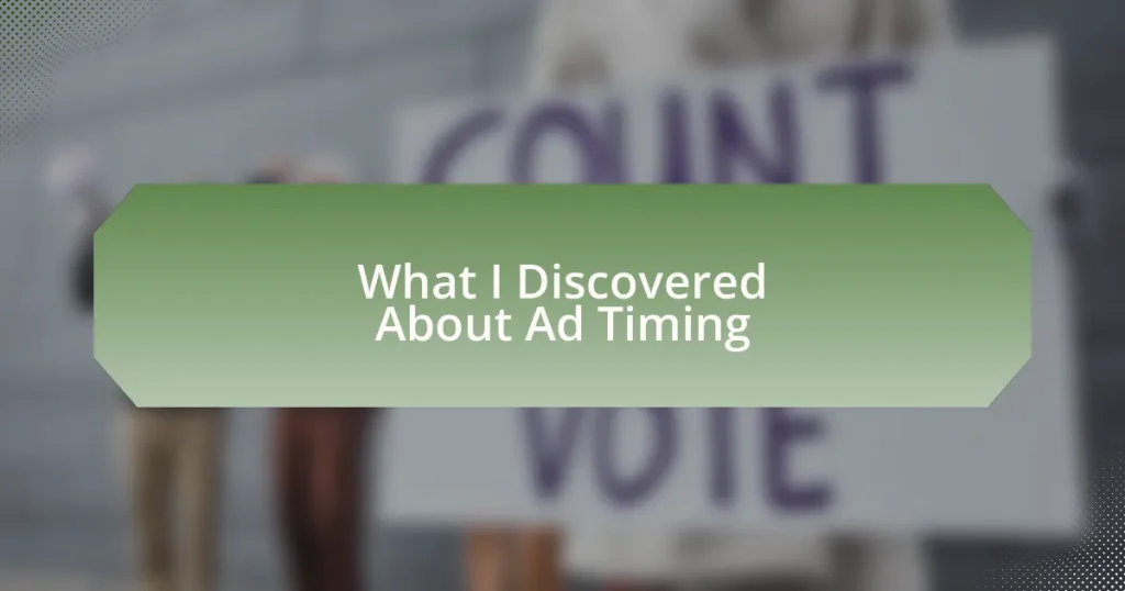 What I Discovered About Ad Timing