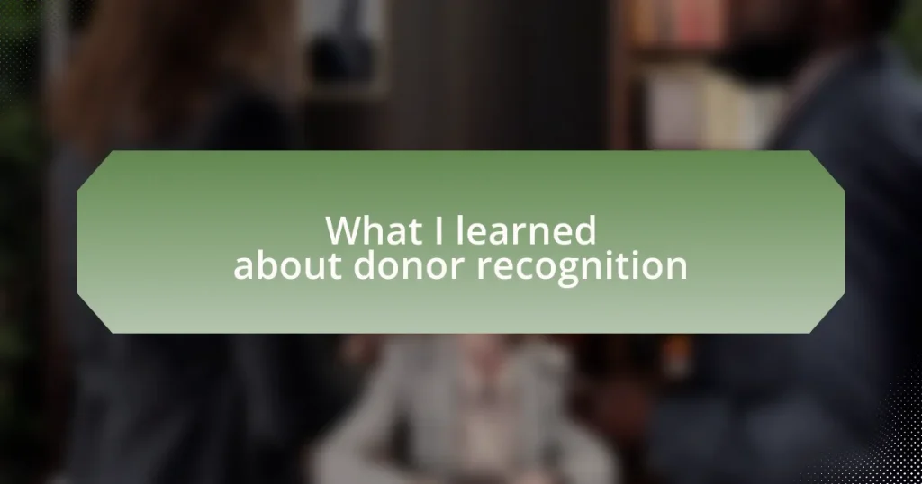 What I learned about donor recognition