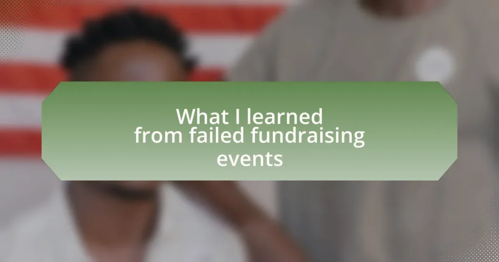 What I learned from failed fundraising events